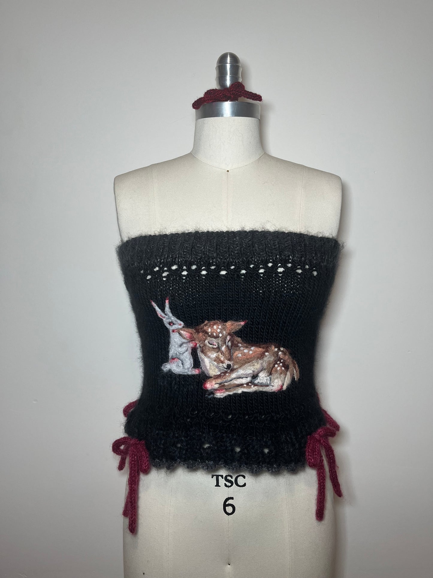 deer & rabbit felted knit top 1/1